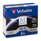 Verbatim M DISC BD-R 25GB 4X with Branded Surface, 5 Pack-Recording/Read/Write Speed: 4X