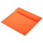 JAM Paper 6.5 x 6.5 Square Envelopes, Glamour Orange Translucent Vellum, 100 Pack (1592120B)-Closure: Gum