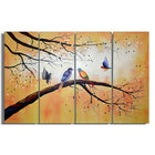 Designart Colorful Birds 4-Panel Canvas Art Print, 48" x 28", (PT1167-271)-Print