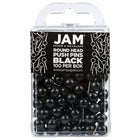 JAM Paper Colorful Push Pins - Round Head Map Thumb Tacks - Black - 100 Pack-Color: Black