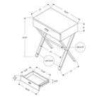 Monarch Specialties 3263 Accent Table - 24"H/Dark Taupe/Chrome Metal-Assembly Required