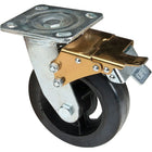 Kleton Mold-On Caster - Swivel With Brake - 6" (152.4 Mm) - Rubber - 500 Lbs. (227 Kg.) - 4 Pack-Bolt Hole Size 7/16" (11 mm)