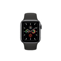 Apple Watch Series 5, 40mm, GPS, Space Grey Aluminium Case with Sport Band, Black-LTPO OLED Always-On Retina display with Force Touch, 324 by 394 pixels