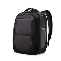 Samsonite Pro Slim Backpack 15.6", Shaded Grey/Black-Shaded Grey, Made out of durable 100% nylon that is water-resistant with leather accents.