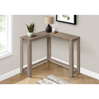 Monarch Specialties 3659 Corner Console Accent Table - Dark Taupe-Contemporary styling makes this hallway table ideal in small homes, condos or apartments