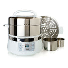 Euro Cuisine 2-Tier, 17-Quart Stainless Steel Electric Food Steamer (FS2500)-Easy to cook in with 2 removable tiers of 8.5 quarts each.