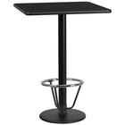 Flash Furniture Laminate 30" Square Round Base Table, Black (XUBK3030TR18B3F)-Bar height hospitality table
