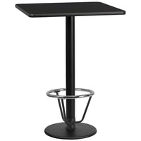 Flash Furniture Laminate 30" Square Round Base Table, Black (XUBK3030TR18B3F)-Bar height hospitality table