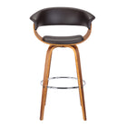 Armen Living Julyssa 26" Mid-Century Swivel Counter-Height Bar Stool - Brown-Counter Stool for Kitchen