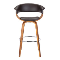 Armen Living - Julyssa 66 cm Tabouret pivotant en Simili Cuir Marron-Tabouret de comptoir pour cuisine