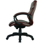 Nicer Interior Middle Back Real Leather Executive Chair-Leather upholstered armrests and waterfall seat edges maximize comfort for the user