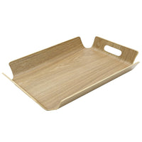 Cathay Importers Bentwood Rect Tray with Handles, 21"W x 15"D x 2"H, Light Brown-Serving tray