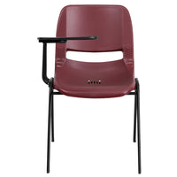 Flash Furniture Burgundy Ergonomic Shell Chair with Right Handed Flip-Up Tablet Arm-Multipurpose Tablet Arm Chair