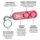 Security Equipment Corp. Personal Alarm Pink, (SBCPANBCF01)-110 dB dual siren alarm helps call for assistance in an emergency and helps deter attacker