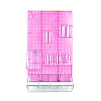 Azar 12-Piece Pegboard Wall Organizer Kit with One Panel and Accessory Assortment - Pink-Sold in Multiples of: 1