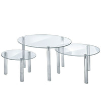 Azar Displays 12"dia x 6"H - 20"dia x 10"H Acrylic Round Riser Display, 3 Pack (515305)-Made from acrylic