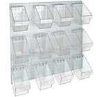 Azar 12 Bucket Peg Wall Accessory Organizer Set - 24" W x 24" H-Sold in Multiples of: 1
