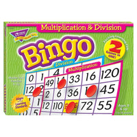 TREND enterprises Inc. -  Multiplication & Division Bingo Game - Grade 1 - 6-Classroom set of Bingo cards, chips, and teacher's instructions for measuring students' progress with multiplication and division skills.