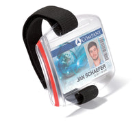 Durable Card Holder Outdoor Secure - Plastic - Black/Transparent-Outdoor Badge Holder