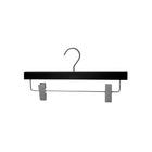 Eddie's 14" Wooden Pant Hanger - Rubberized Coating - Black - 50 Pack-Hanger