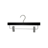 Eddie's 14" Wooden Pant Hanger - Rubberized Coating - Black - 50 Pack-Hanger