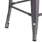 Flash Furniture 24" High Backless Clear Coated Metal Indoor Counter Height Stool with Square Seat-Stacks up to 15 High