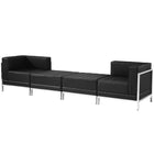 Flash Furniture  Hercules Imagination Series Leather 4 Piece Chair and Ottoman Set in Black (ZBIMAGSET7)-113"W x 28"D x 27.25"H