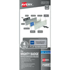 Avery The Mighty Badge for Inkjet Printers - Silver - 4 Pack-Silver