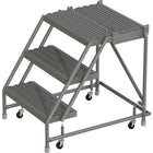 Tri-Arc Manufacturing Deep Top Step Rolling Ladder, Platform Height: 30", No. of Steps: 3, Step Width: 24" (KDSR003242-D2)-No. of Steps: 3