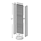 Azar Displays 16"W x 60"H 2-Sided Pegboard Floor Display with C-channels and 16" Revolving Base, Translucent Clear (700256-CLR)-Overall height is 61"