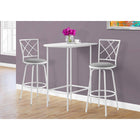 Monarch Specialties 2376 Home Bar - White Top And Metal Spacesaver-Half-moon bar height table seating up to 2 people - great for small homes, condos and apartments