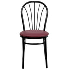 Flash Furniture HERCULES Series Fan Back Metal Chairs with Burgundy Vinyl Seat - 2 Pack-Set of 2 Metal Dining Chairs