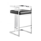 Plata Decor Harvey II Stools - Chrome/Black - 2 Pack-Low back