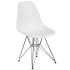 Flash Furniture Elon Series Plastic Chair with Chrome Base - White-White Plastic Finish