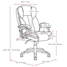 CorLiving LOF-478-O Leatherette Executive Office Chair - Cobalt Blue-Gas lift adjusts to your desk height with ease