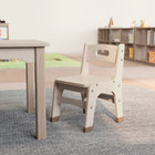 Flash Furniture Bright Beginnings Commercial Grade Wooden Classroom Chairs, 10" Seat Height with Foot Caps - Natural - Set of 2-Glossy Natural Wood Finish