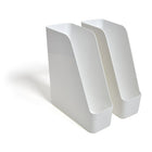 TRU RED Plastic Magazine File - White - 2 Pack-Keep different sized reading materials together and organized on tables, desks, or shelves