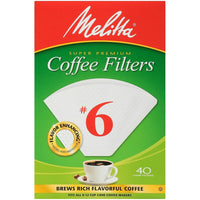 Melitta Coffee Filters, Cone Style #6, 40 Pack-Ideal for any small business or home office