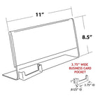 Azar Displays Horizontal Slanted L-Shape Sign Holder, 10 Pack (252044)-Dimensions: 8.5 H x 11 W"