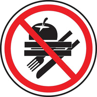 CSA Pictogram Safety Signs, No Food or Drink, SD122-Material - Adhesive Vinyl