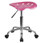Flash Furniture Vibrant Pink Tractor Seat & Chrome Stool-Pink Finish