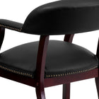Flash Furniture Black Top Grain Leather Conference Chair with Accent Nail Trim-CA117 Fire Retardant Foam