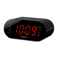 Timex T232B FM Dual Alarm Clock Radio with USB Charging - Black -FM Digital Tuner with 10 Radio Presets
