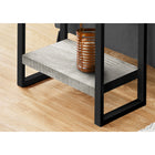 Monarch Specialties 2857 Accent Table - Grey Reclaimed Wood-Look/Black Metal-Sturdy metal legs in black provide stability