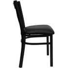 Flash Furniture HERCULES Series Black "X" Back Metal Restaurant Chair - Black Vinyl Seat-"X" Back Design