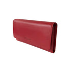 Club Rochelier Ladies Clutch Wallet with Checkbook & Gusset - Red-27 Credit card slots