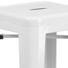 Flash Furniture Commercial Grade 30" High Backless Metal Indoor-Outdoor Barstool with Square Seat - White-Backless Design