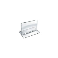 Azar Displays 3.5" x 5" Horizontal Double Sided Stand Up Acrylic Sign Holder, Clear, 10 Pack (152732)-Perfect for tabletop displays, restaurant table displays, and hotel concierge desks