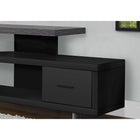 Monarch Specialties 2575 Tv Stand - 60"L/Black/Grey Top With 1 Drawer-Black Laminate with Grey Top