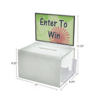 Azar Displays Extra Large White Suggestion Box with Pocket, Lock and Keys, 8.25" x 11" x 8.25" (206390)-Comment box anonymously collects suggestions from employees and customers